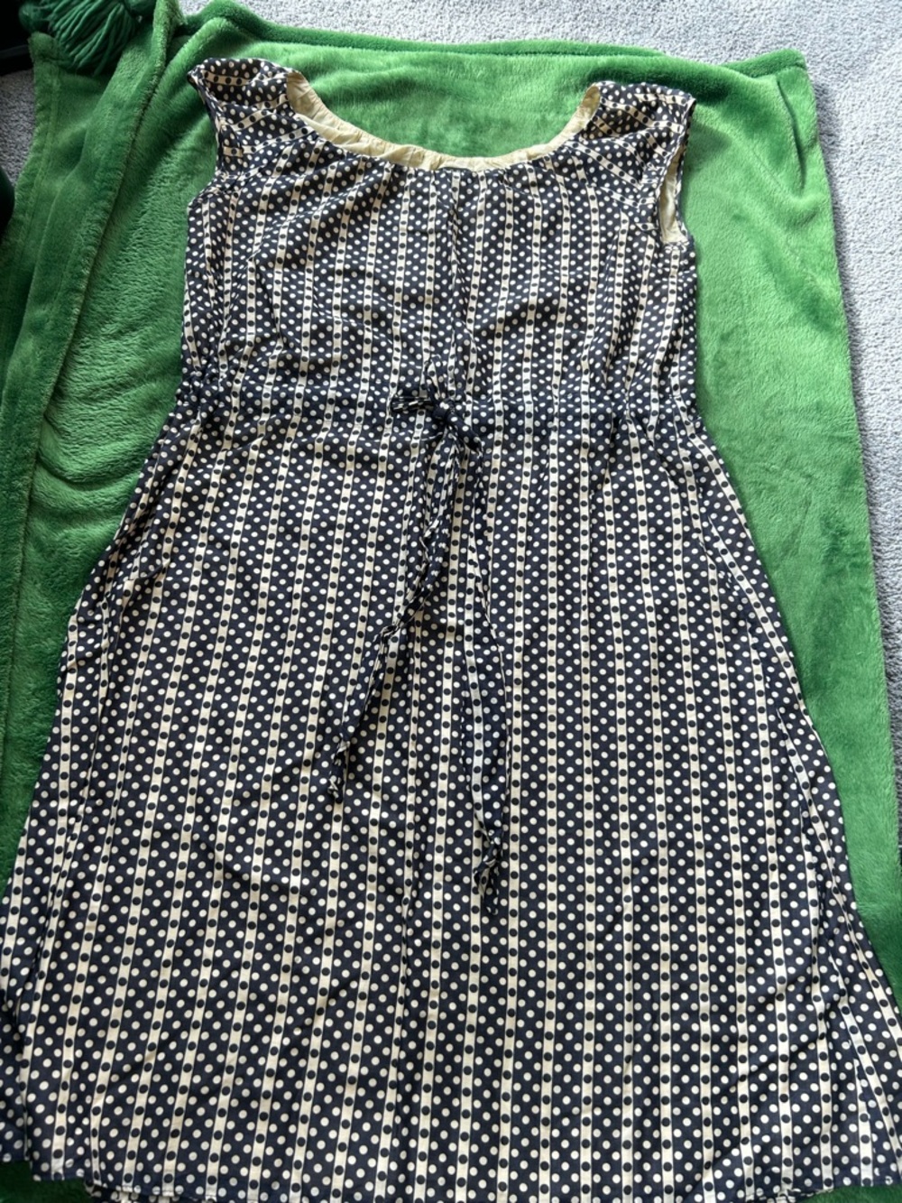 Theory Black and Cream Polka Dot Midi Dress